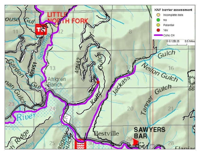 A map of the Kelly Gulch project site