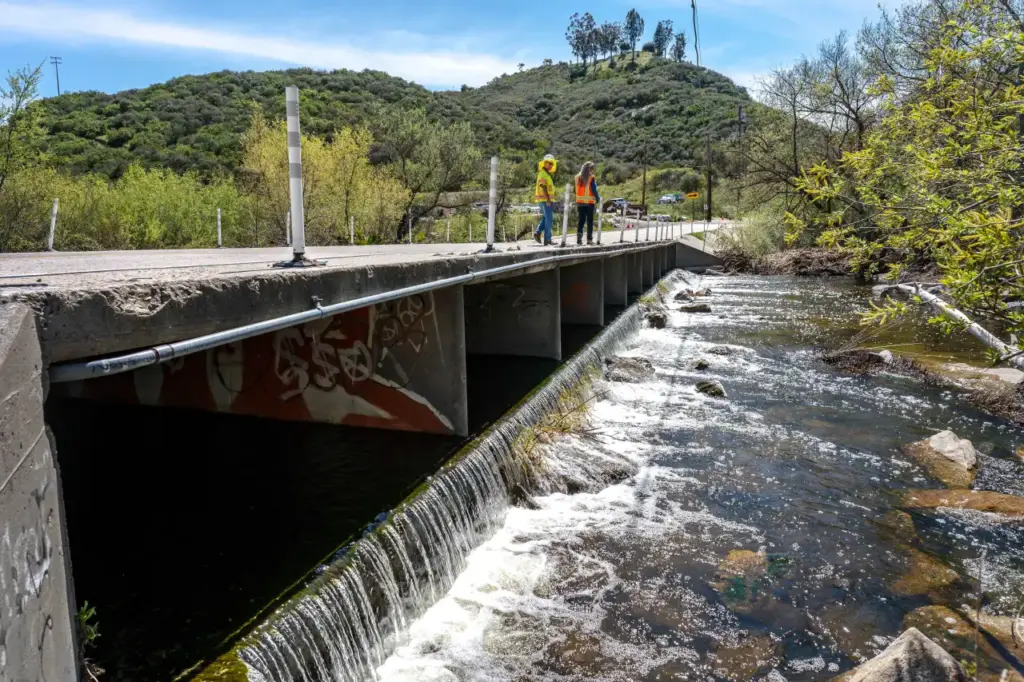 A view looking at the old santa margarita bridge before replacement